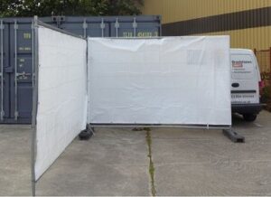 Fence Tarpaulin White 1.76 x 3.41m Fire Retardant