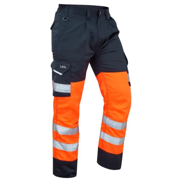 Bideford ISO 20471 Cl 1 Poly/Cotton Cargo Trouser Orange/Navy