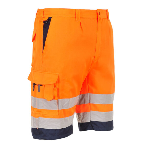 Hi-Vis Contrast Shorts E043 Orange/Navy