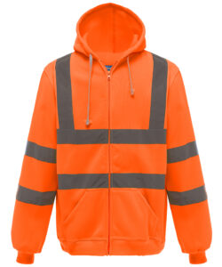 Yoko Hi-Vis Zip Hoodie Orange HVK07