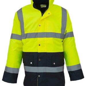 Yoko Hi-Vis Motorway Jacket YK204 Yel/Nav