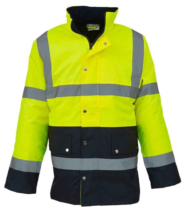 Yoko Hi-Vis Motorway Jacket YK204 Yel/Nav