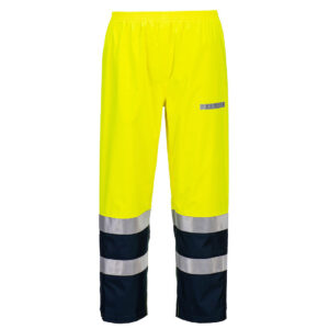FR410 Bizflame Rain+ Hi-Vis Light Arc Trousers Yellow/Navy