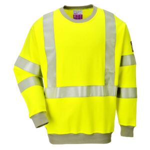 FR72 Flame Resistant Anti-Static Hi-Vis Sweatshirt Yellow