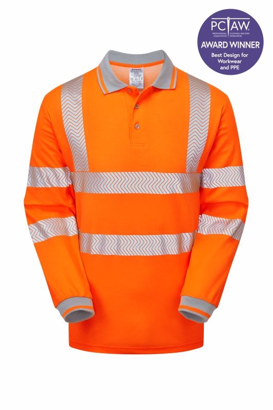 Pulsar LIFE Men’s Environmentally Responsible Long Sleeve Polo Shirt Orange