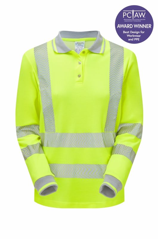 Pulsar LIFE Ladies Long Sleeve Environmentally Responsible Polo Shirt Yellow