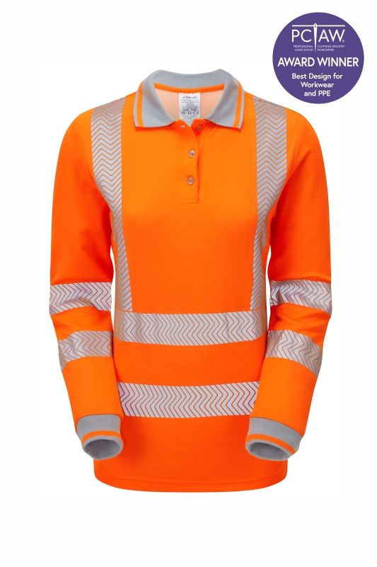 Pulsar LIFE Ladies Long Sleeve Environmentally Responsible Polo Shirt Orange