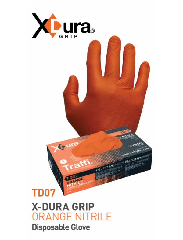 XDURA Nitrile Disposable Gloves TD07 Orange