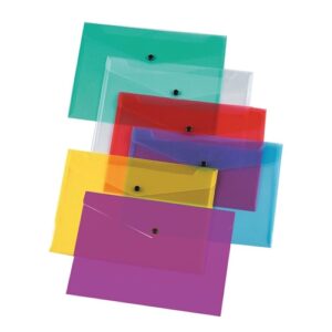 Plastic Doc Folders A4 (12) Assorted Colours