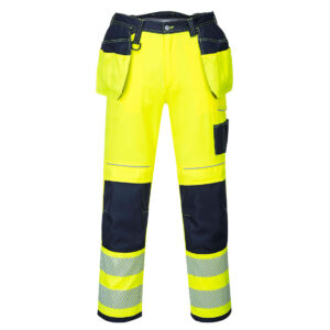 T501 PW3 Hi-Vis Holster Pocket Yellow/Navy Work Trousers