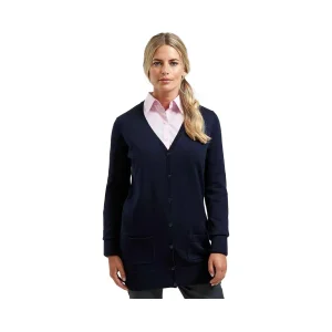 Premier PR698 Ladies Longline V Neck Cardigan Navy